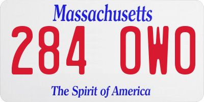 MA license plate 284OW0
