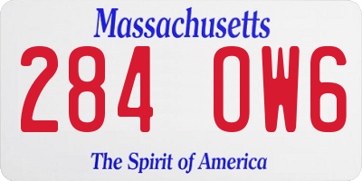 MA license plate 284OW6