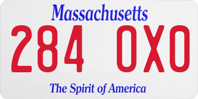 MA license plate 284OX0
