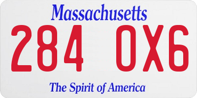 MA license plate 284OX6