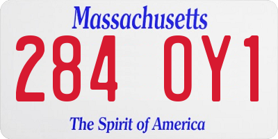 MA license plate 284OY1