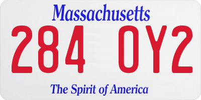 MA license plate 284OY2