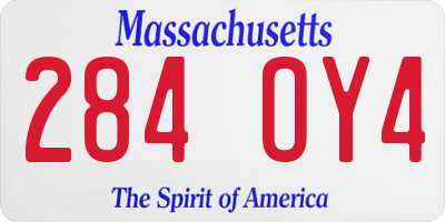 MA license plate 284OY4