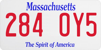 MA license plate 284OY5