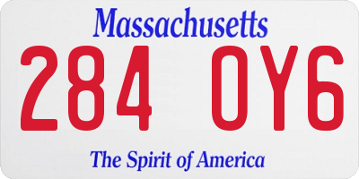 MA license plate 284OY6