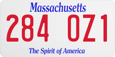 MA license plate 284OZ1