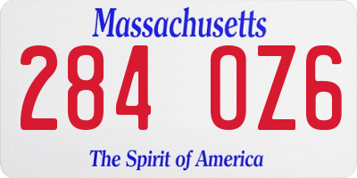 MA license plate 284OZ6