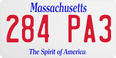 MA license plate 284PA3
