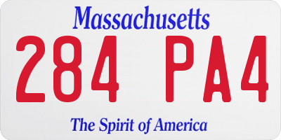 MA license plate 284PA4