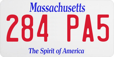 MA license plate 284PA5