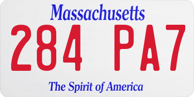 MA license plate 284PA7