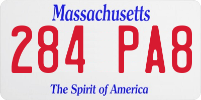 MA license plate 284PA8