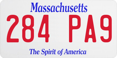 MA license plate 284PA9