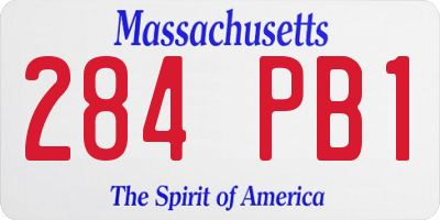 MA license plate 284PB1