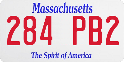 MA license plate 284PB2