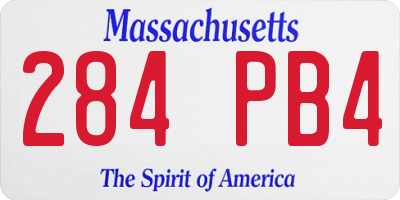 MA license plate 284PB4