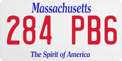 MA license plate 284PB6