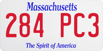 MA license plate 284PC3