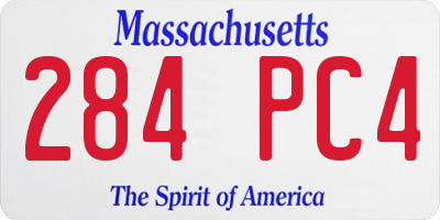 MA license plate 284PC4