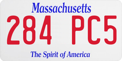 MA license plate 284PC5