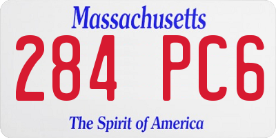 MA license plate 284PC6