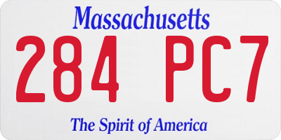 MA license plate 284PC7
