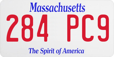 MA license plate 284PC9