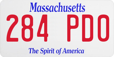 MA license plate 284PD0