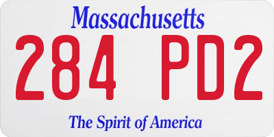 MA license plate 284PD2