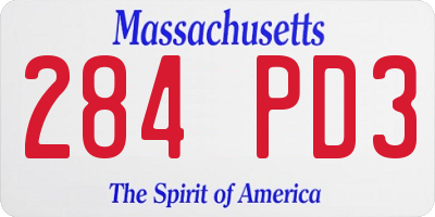 MA license plate 284PD3
