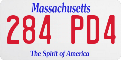 MA license plate 284PD4
