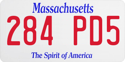 MA license plate 284PD5