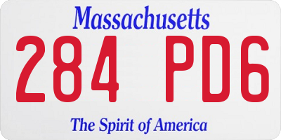 MA license plate 284PD6
