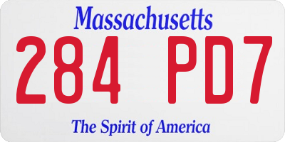 MA license plate 284PD7