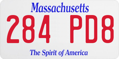 MA license plate 284PD8