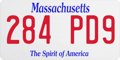 MA license plate 284PD9