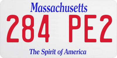 MA license plate 284PE2