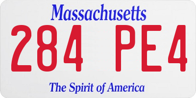 MA license plate 284PE4