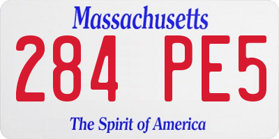 MA license plate 284PE5