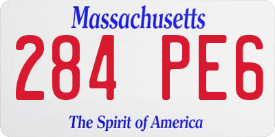 MA license plate 284PE6