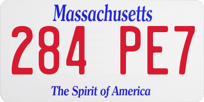 MA license plate 284PE7
