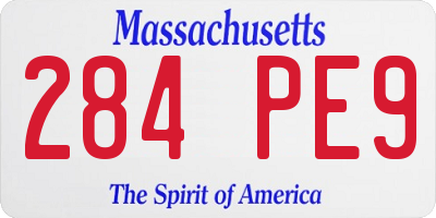 MA license plate 284PE9