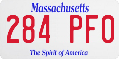 MA license plate 284PF0