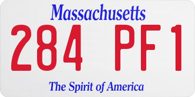 MA license plate 284PF1