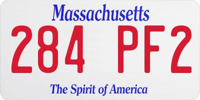 MA license plate 284PF2