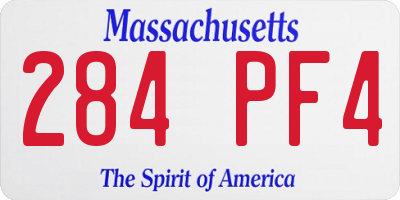 MA license plate 284PF4