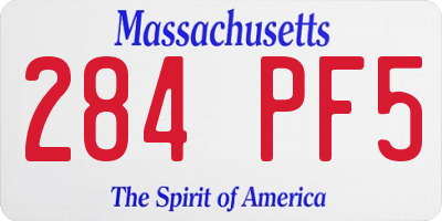 MA license plate 284PF5
