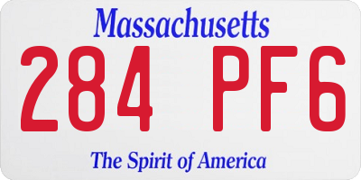 MA license plate 284PF6