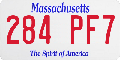 MA license plate 284PF7