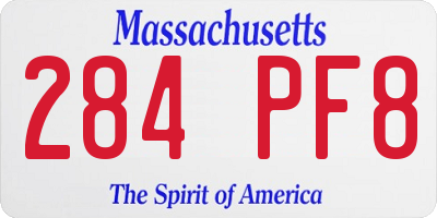MA license plate 284PF8